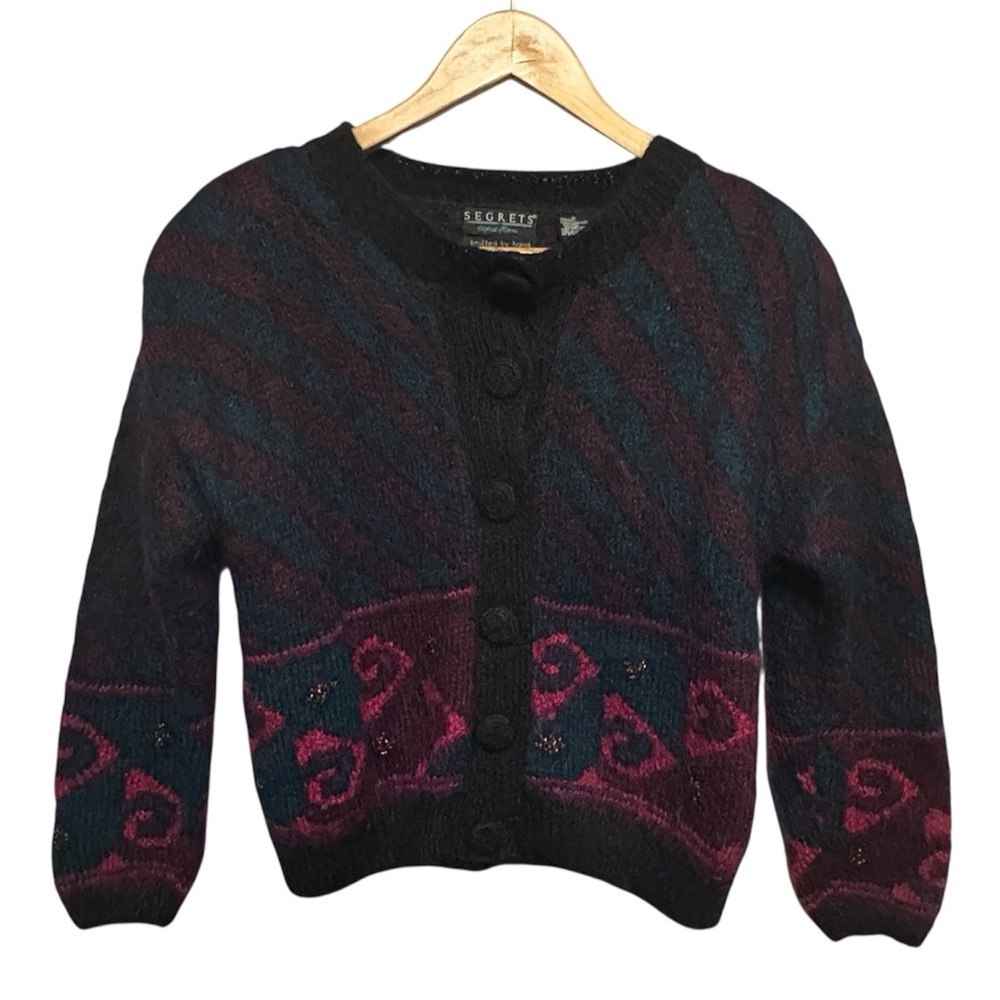 Segrets by Sigrid Olson Vintage Mohair Wool Sweater Cardigan Womens size Medium - Picture 8 of 9